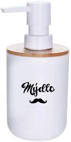 Označto Štítok/nálepka do kúpeľne/kuchyne Mydlo s fúzmi Farba písma: Biela