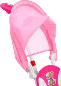 Ramiz Detský trojkolesový bicykel Elephant Ružová + zvuky + strieška + zábrana + opierka na nohy + rukoväť + úložný priestor