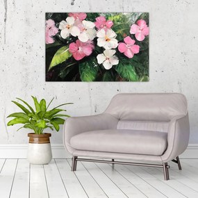 Obraz - Ružové a biele kvety (90x60 cm)