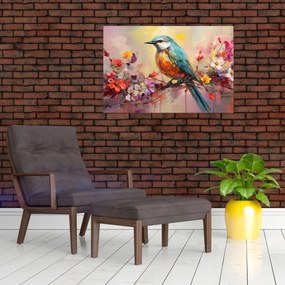 Obraz - Maľba vtáčika (90x60 cm)