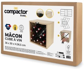 Regál na víno v dekore jaseňa v prírodnej farbe počet fliaš 12 36,5x36x29 cm Macon – Compactor