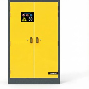 Požiarna skriňa na nebezpečné látky, typ 30, 1200 × 615 × 1950 mm, 2dverová