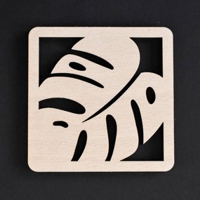 Drevené podpivníky - Set 4 ks monstera | DUBLEZ