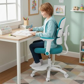 Detská rastúca stolička Neoseat KIDDY THREE — látka, tyrkysová