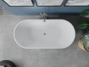 Mexen Luna, voľne stojaca vaňa 170 x 80 cm, biela, brúsená oceľ prepad, 52031708000-97