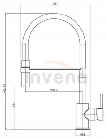 Invena Chameleon, stojanková drezová batéria, čierna-chrómová, BZ-29-L04-C