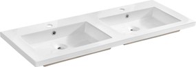 Comad Nábytkové keramické dvojumývadlo UM-8070 SPIRIT 120D DP, 121x46 cm, biela lesklá