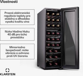 Klarstein Shiraz 24 Duo, chladnička na víno, 2 zóny, 75 l/24 fliaš,  5-18 °C, dotykové ovládanie