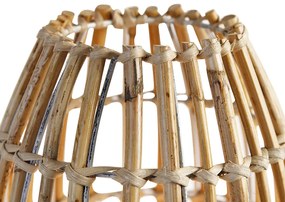 Rustikálna stolná lampa trojnožka bambus s bielou - Canna Capsule