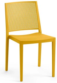 Žltá plastová záhradná stolička Grid – Rojaplast