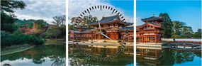 Obraz - Chrám Byodo-in, Japonsko (s hodinami) (90x30 cm)