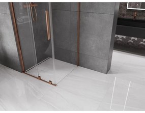 Mexen Velar, sprchový kút s posuvnými dverami 120(dvere) x 120(stena) cm, 8mm číre sklo, ružové zlato, 871-120-120-01-60