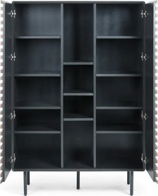 Čierna/v prírodnej farbe skrinka v dekore orecha 105x155x40 cm Kesia – Kave Home