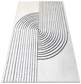 Koberec MODE 8587 Geometrický, krémovo - čierny