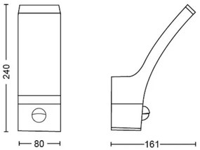 Philips - LED Vonkajšie nástenné svietidlo so senzorom SPLAY LED/3,8W/230V IP44
