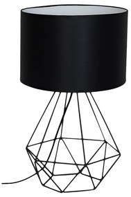 Stolná lampa Basket, 1x čierne textilné tienidlo, b