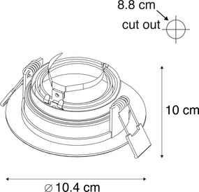 Inteligentné moderné zapustené bodové svietidlo oceľové vrátane Wifi GU10 svetelného zdroja - Rondoo