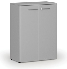 Kancelárska skriňa s dverami PRIMO GRAY, 800 x 420 x 1087 mm, sivá