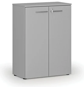 Kancelárska skriňa s dverami PRIMO GRAY, 800 x 420 x 1087 mm, sivá
