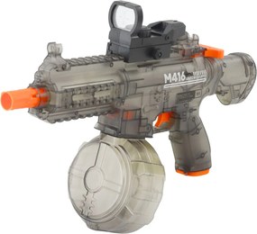 LEAN Toys Elektrická vodná pištoľ M416 Osvetlený terč 450 ml 8-10 m