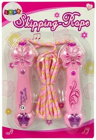 Lean Toys Detské ružové švihadlo - Butterfly Led