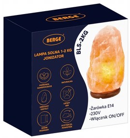 BERGE Soľná lampa 1-2kg - Ionizátor / nočná lampa
