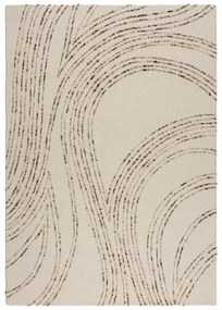 Hnedo-krémový vlnený koberec 160x230 cm Abstract Swirl – Flair Rugs