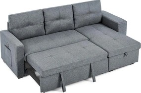 Univerzálna rohová rozkladacia sedacia súprava Catini PORTIVA s úložným priestorom a USB sivá