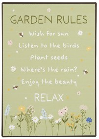 Ib Laursen Plechová tabuľa Garden Rules