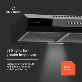 Klarstein Contempo 60, digestor, 60 cm, podskrinkový, 200 m³/h, LED, akryl, nehrdzavejúca oceľ