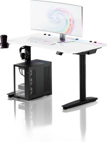 Elektrický herný stôl RGB s držiakmi, bielo-čierny, 120 cm: Diablo X-Forge 1200