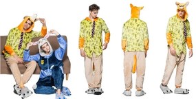 Pyžamové overaly kigurumi v žltej farbe veľkosť L