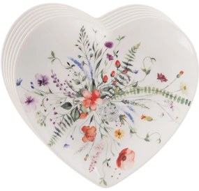 Orion Sada porcelánových dezertních talířů Máksrdce 17,5 x 17 cm, 6 ks