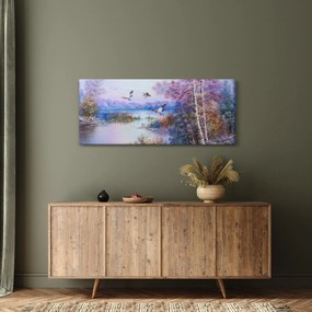 Obraz - Prichádza jeseň, olejomaľba (120x50 cm)