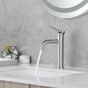 Rea Clif, umývadlová batéria h-205, brúsená oceľ, REA-B5324