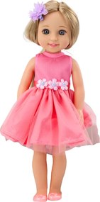 LEAN Toys Bábika Dlhé vlasy Ružové šaty Clip Brush 38cm