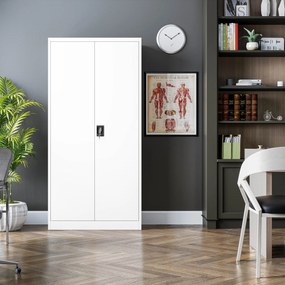 Biela uzamykateľná upratovacia skriňa DAWID 900 x 1850 x 450 mm