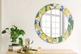 Okrúhle ozdobné zrkadlo Modré a žlté orchidey fi 50 cm