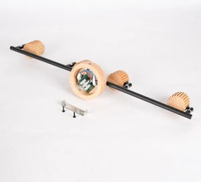 Brilagi - Bodové svietidlo HYGGE 4xE14/15W/230V kaučukovník/dymové