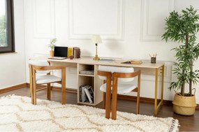 Dvojitý travertínový a zlatý pracovný stôl