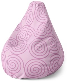 Sablio Sedací vak Pear Ružové špirály - 70 x 95 x 15 cm