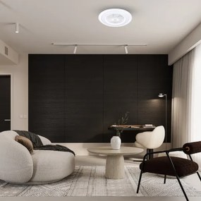 LED Stmievateľné stropné svietidlo s ventilátorom ZONDA LED/48W/230V biela + DO