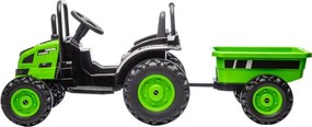 Elektrický traktor s prívesom Farmer zelený