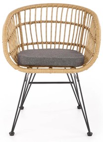 Záhradná stolička K456 - prírodná / sivá / čierna