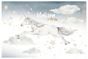 Samolepka do dětského pokoje Jednorožec na obloze - S