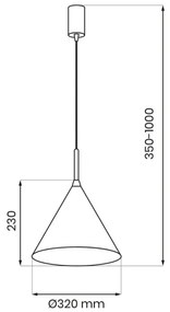 Závesný luster CAPITAL 1xGX53/15W/230V, priemer 32 cm, krémová