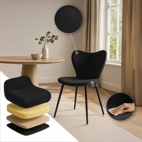 Jedálenská stolička Maika zamat - čierna