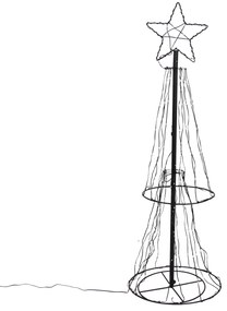 Vianočná stojaca lampa čierny strom 150 cm vrátane LED RGB s časovačom IP44 - Ugoku