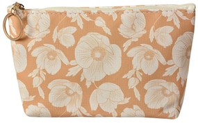 Béžová toaletná taštička s kvetmi Flowers - 21*5*13 cm