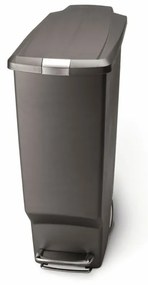 Úzky pedálový kôš 40 l šedý plast, sivá
